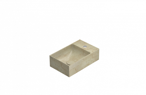 Washbasin T-EDGE | 400x250x120 mm | Travertin mattte