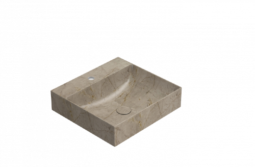 Washbasin T-EDGE | 500x470x120 | without battery hole | Brown guilloche mattte