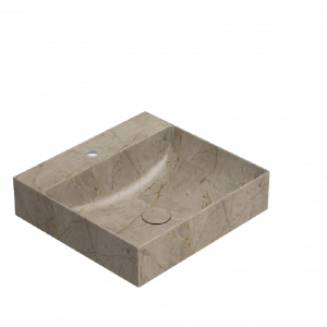 Washbasin T-EDGE | 500x470x120 | without battery hole | Brown guilloche mattte