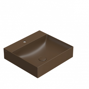 Washbasin T-EDGE | 500x470x120 | without battery hole | Chestnut mattte