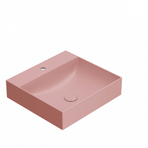 Washbasin T-EDGE | 500x470x120 | without battery hole | Pink mattte