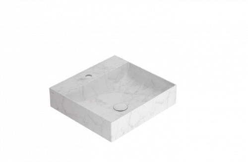 Washbasin T-EDGE | 500x470x120 | without battery hole | Carrara marble mattte