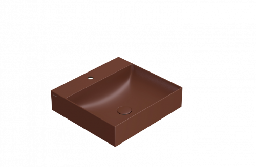 Washbasin T-EDGE | 500x470x120 | without battery hole | Brick mattte