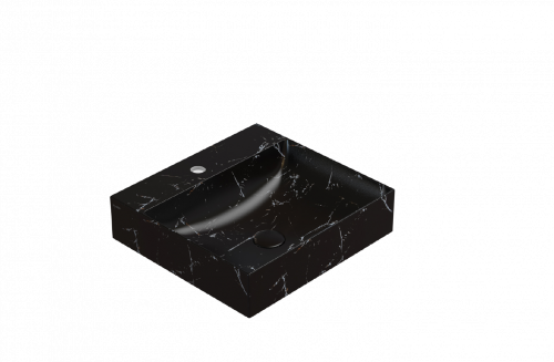 Washbasin T-EDGE | 500x470x120 | without battery hole | Portoro Nero mattte