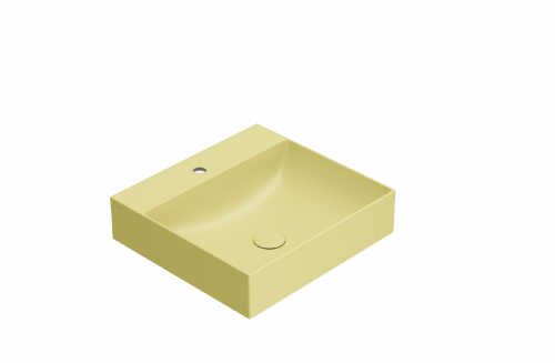 Washbasin T-EDGE | 500x470x120 | without battery hole | Mustard yellow mattte