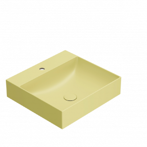 Washbasin T-EDGE | 500x470x120 | without battery hole | Mustard yellow mattte