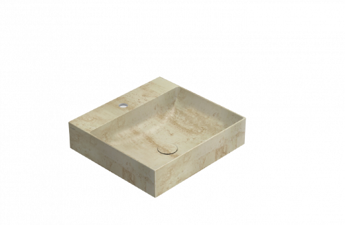 Washbasin T-EDGE | 500x470x120 | without battery hole | Travertine mattte