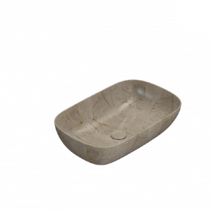 Washbasin T-EDGE | 600x380x160 mm | Hnědá gilošovaná mattte