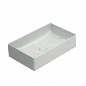 Washbasin T-EDGE | 610x370x140 mm | Carrarský mramor mattte