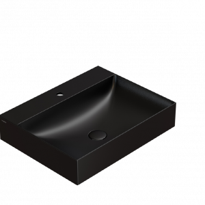 T-EDGE washbasin 600x470x120 | without battery hole | Black mattte