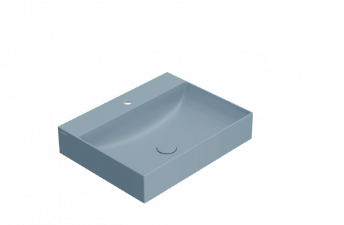 T-EDGE washbasin 600x470x120 | without battery hole | Blue mattte