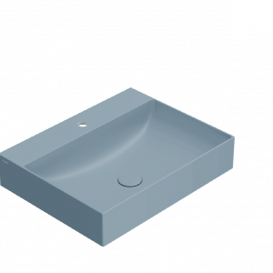 T-EDGE washbasin 600x470x120 | without battery hole | Blue mattte