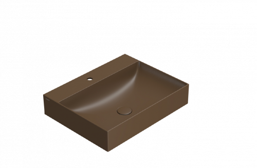 T-EDGE washbasin 600x470x120 | without battery hole | Chestnut mattte