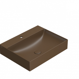 T-EDGE washbasin 600x470x120 | without battery hole | Chestnut mattte