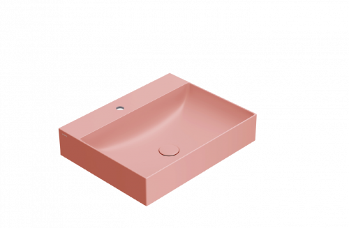 T-EDGE washbasin 600x470x120 | Pink mattte