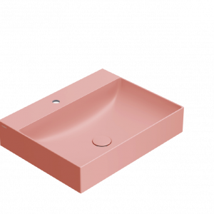 T-EDGE washbasin 600x470x120 | Pink mattte