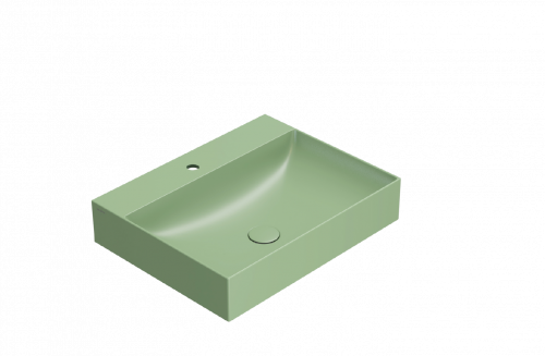 T-EDGE washbasin 600x470x120 | without battery hole | Lime mattte