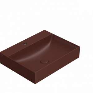 T-EDGE washbasin 600x470x120 | without battery hole | Brick mattte