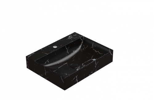 T-EDGE washbasin 600x470x120 | Portoro Nero mattte