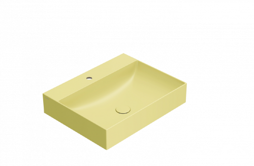 T-EDGE washbasin 600x470x120 | Mustard yellow mattte