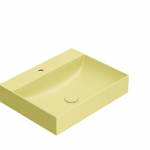 T-EDGE washbasin 600x470x120 | Mustard yellow mattte