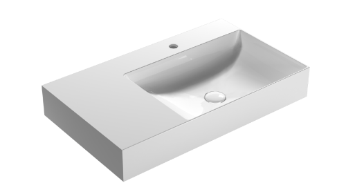 Washbasin T-EDGE | 800 x 470 x 120 | White gloss