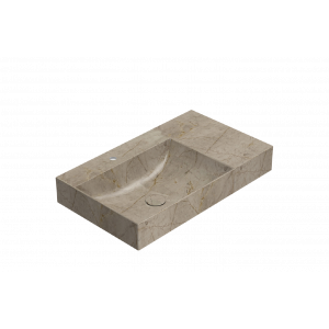 Washbasin T-EDGE | 800x470x120 | with a hole for the battery | Brown guilloche mattte