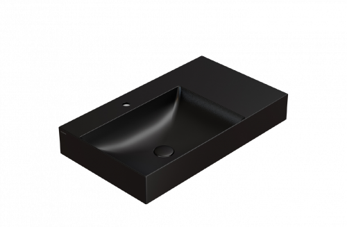 Washbasin T-EDGE | 800x470x120 | with a hole for the battery | Black mattte