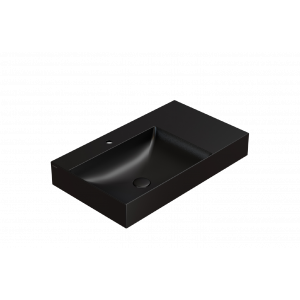 Washbasin T-EDGE | 800x470x120 | with a hole for the battery | Black mattte