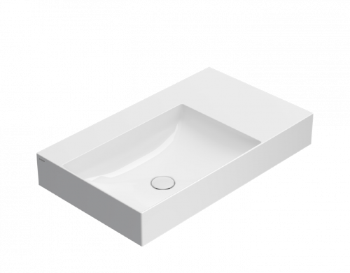 Washbasin T-EDGE | 800x470x120 | with a hole for the battery | White gloss