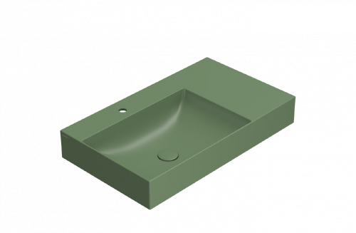 Washbasin T-EDGE | 800x470x120 | with a hole for the battery | Fern mattte