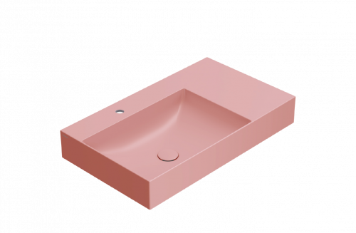 Washbasin T-EDGE | 800x470x120 | with a hole for the battery | Pink mattte