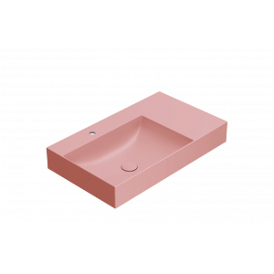 Washbasin T-EDGE | 800x470x120 | with a hole for the battery | Pink mattte