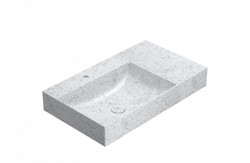 Washbasin T-EDGE | 800x470x120 | with a hole for the battery | Crushed ice mattte