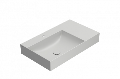 Washbasin T-EDGE | 800x470x120 | with a hole for the battery | Light grey mattte