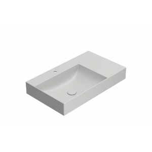 Washbasin T-EDGE | 800x470x120 | with a hole for the battery | Light grey mattte