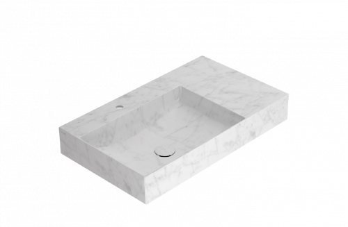 Washbasin T-EDGE | 800x470x120 | with a hole for the battery | Carrara marble mattte