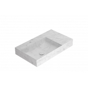 Washbasin T-EDGE | 800x470x120 | with a hole for the battery | Carrara marble mattte