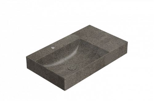 Washbasin T-EDGE | 800x470x120 | with a hole for the battery | Pepperoni Grigio mattte