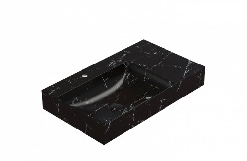 Washbasin T-EDGE | 800x470x120 | with a hole for the battery | Portoro Nero mattte