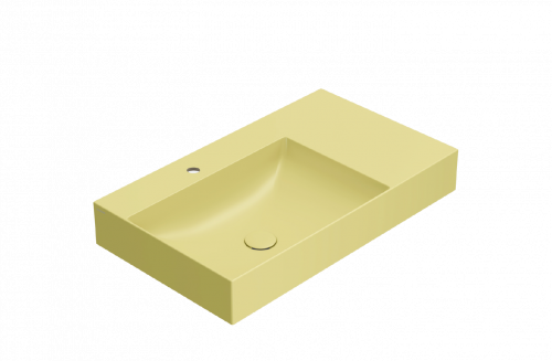 Washbasin T-EDGE | 800x470x120 | with a hole for the battery | Mustard yellow mattte