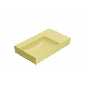 Washbasin T-EDGE | 800x470x120 | with a hole for the battery | Mustard yellow mattte