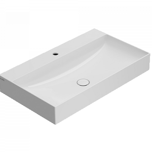 Washbasin T-EDGE | 800x470x120 | without battery hole | Brown guilloche mattte