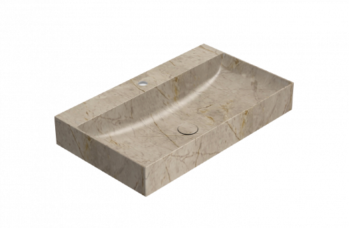 Washbasin T-EDGE | 800x470x120 | Brown guilloche mattte