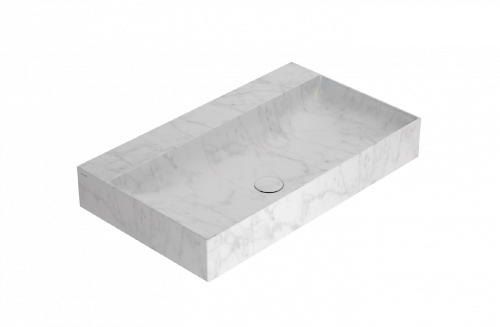 Washbasin T-EDGE | 800x470x120 | Carrara marble mattte