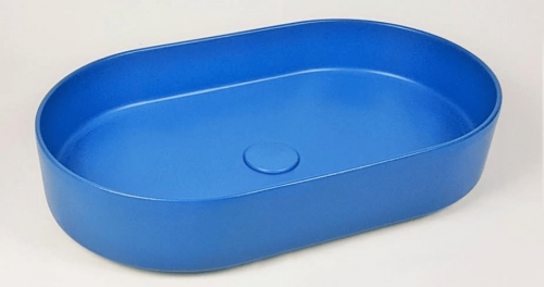 Sinks BLADE OVAL 600 x 360 x 120 mm | vessel sinks | oval | Blue mattte