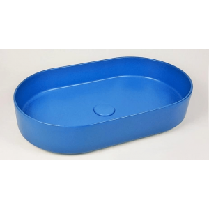 Sinks BLADE OVAL 600 x 360 x 120 mm | vessel sinks | oval | Blue mattte