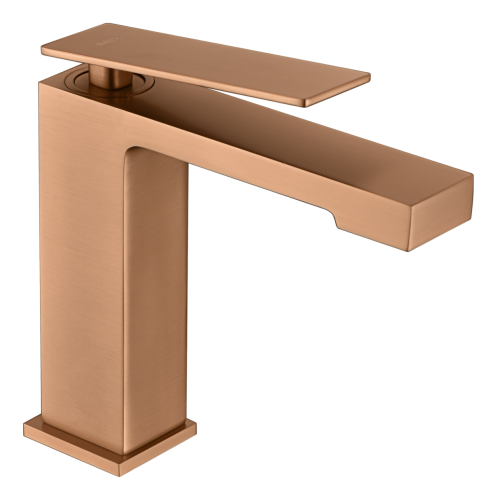 Basin mixer LOTOSAN | stand lever | low | brushed rose gold