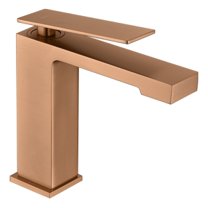 Basin mixer LOTOSAN | stand lever | low | brushed rose gold