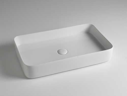 Sinks BLADE | 650 x 400 x 115 mm | vessel sinks | rectangular | Pomegranate red mattte